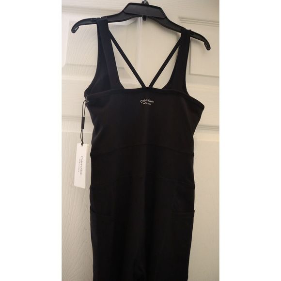 Calvin Klein Performance PF2D8044 Women Sz XS Black Fitted Strappy Jumpsuit $100 - Picture 4 of 10
